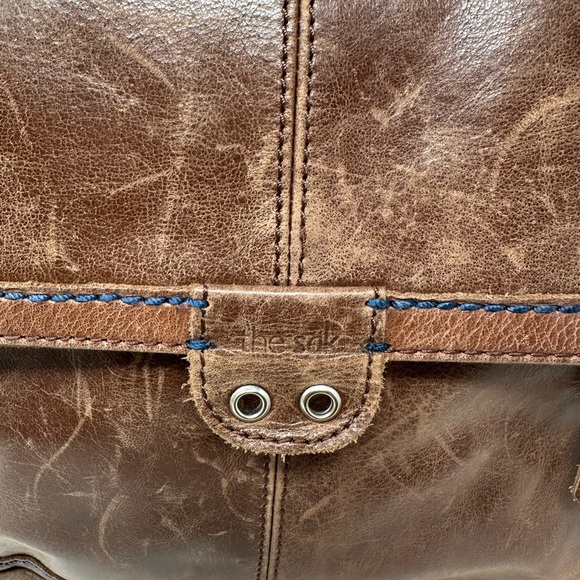 The Sak Ventura Brown Distressed Leather Teak Convertible Messenger Backpack main image 6